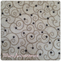 creme mit beigen Ornamenten und schwarzen Sternen, Baumwollstoff